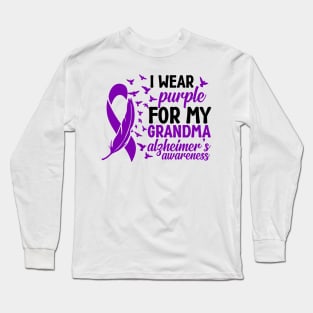 Alzheimer's Awareness Grandma, I Wear Purple for My Grandma Long Sleeve T-Shirt